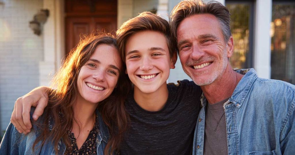 A family celebrating after dad completed addiction treatment in Asheville, NC at Hydrate Medical.